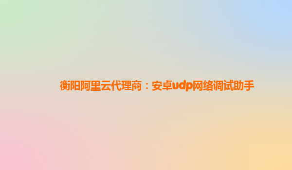 衡阳阿里云代理商：安卓udp网络调试助手