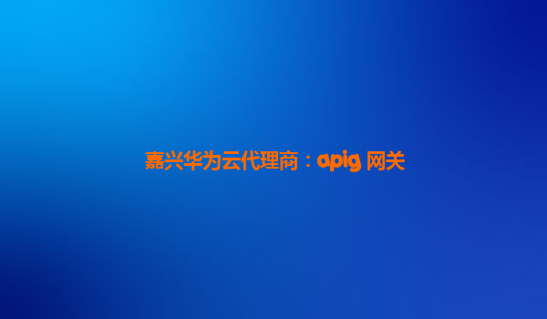 嘉兴华为云代理商：apig 网关