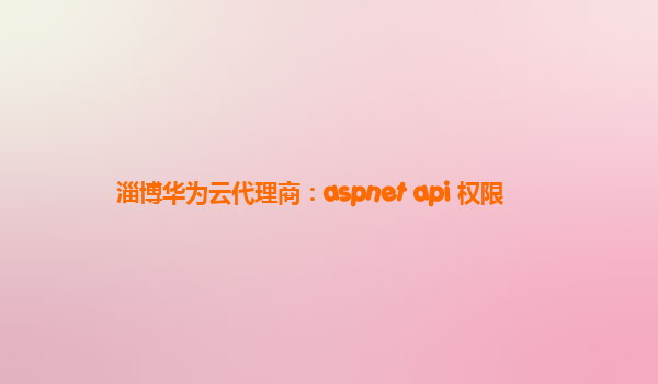 淄博华为云代理商：aspnet api 权限