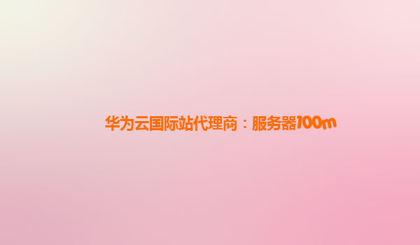 华为云国际站代理商：服务器100m