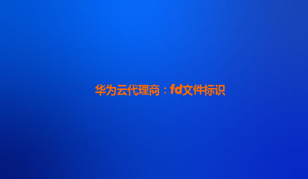 华为云代理商：fd文件标识