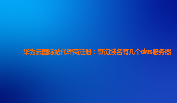 华为云国际站代理商注册：查询域名有几个dns服务器