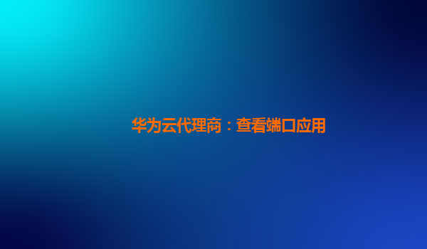 华为云代理商：查看端口应用