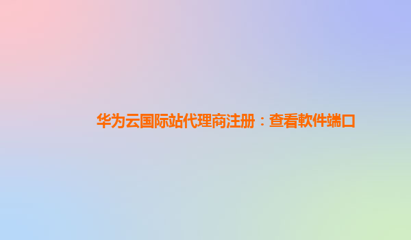 华为云国际站代理商注册：查看軟件端口