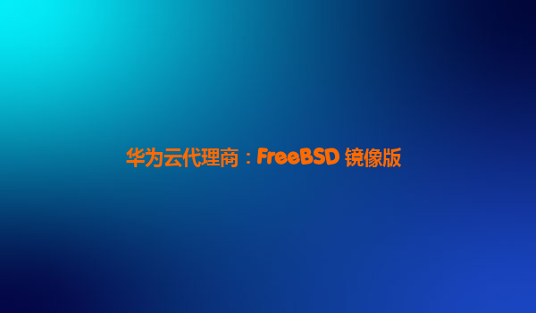 华为云代理商：FreeBSD 镜像版