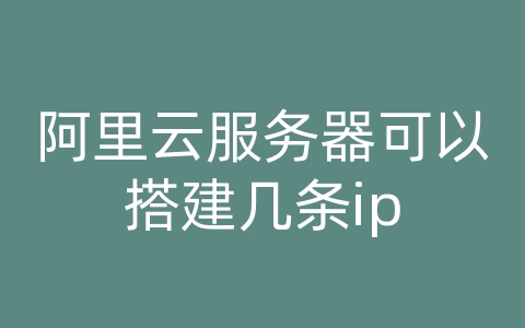 阿里云服务器可以搭建几条ip