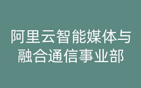 阿里云智能媒体与融合通信事业部