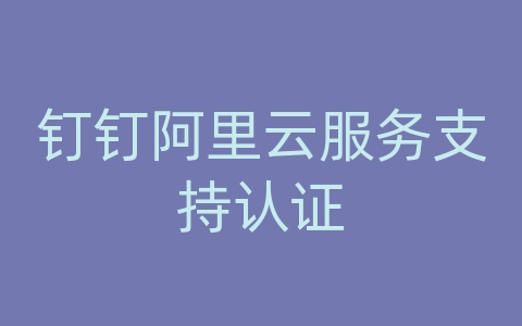 钉钉阿里云服务支持认证