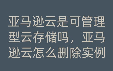 亚马逊云是可管理型云存储吗，亚马逊云怎么删除实例