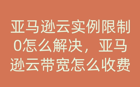 亚马逊云实例限制0怎么解决，亚马逊云带宽怎么收费的