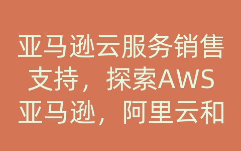 亚马逊云服务销售支持，探索AWS亚马逊，阿里云和腾讯云的销售与支持渠道