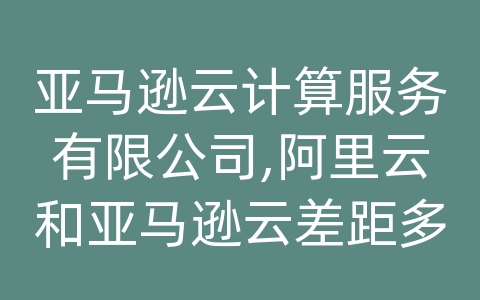 亚马逊云计算服务有限公司,阿里云和亚马逊云差距多大