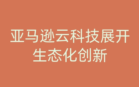 亚马逊云科技展开生态化创新