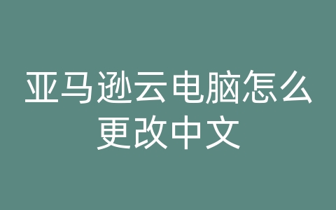 亚马逊云电脑怎么更改中文