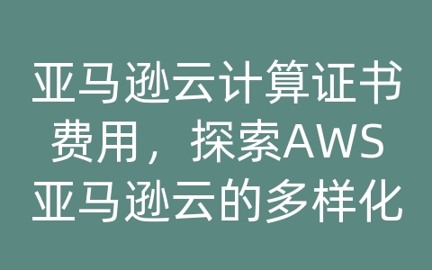 亚马逊云计算证书费用，探索AWS亚马逊云的多样化解决方案