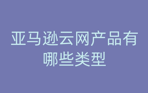 亚马逊云网产品有哪些类型