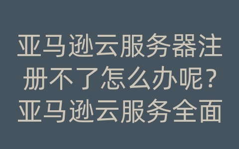 亚马逊云服务器注册不了怎么办呢？亚马逊云服务全面拥抱AI