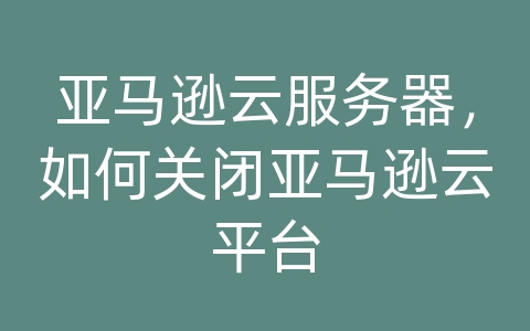 亚马逊云服务器，如何关闭亚马逊云平台