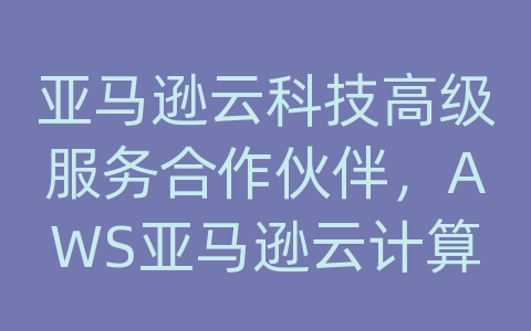 亚马逊云科技高级服务合作伙伴，AWS亚马逊云计算有前景吗？