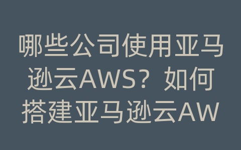 哪些公司使用亚马逊云AWS？如何搭建亚马逊云AWS？