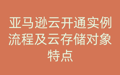 亚马逊云开通实例流程及云存储对象特点