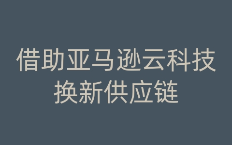 借助亚马逊云科技换新供应链