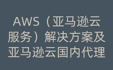 AWS（亚马逊云服务）解决方案及亚马逊云国内代理的可靠性分析