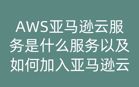 AWS亚马逊云服务是什么服务以及如何加入亚马逊云空间