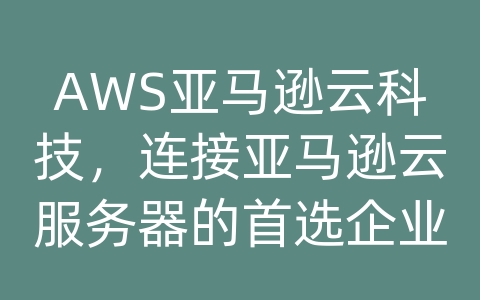 AWS亚马逊云科技，连接亚马逊云服务器的首选企业