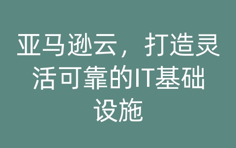 亚马逊云，打造灵活可靠的IT基础设施