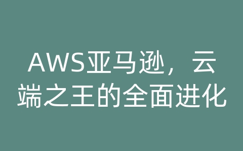 AWS亚马逊，云端之王的全面进化