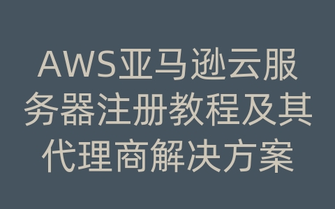 AWS亚马逊云服务器注册教程及其代理商解决方案