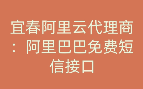 宜春阿里云代理商：阿里巴巴免费短信接口