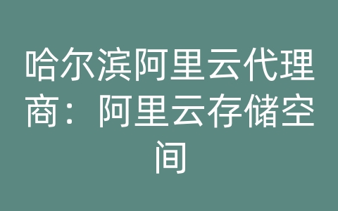 哈尔滨阿里云代理商：阿里云存储空间