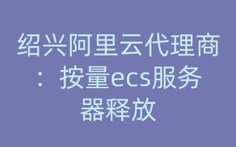 绍兴阿里云代理商：按量ecs服务器释放