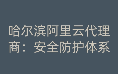 哈尔滨阿里云代理商：安全防护体系