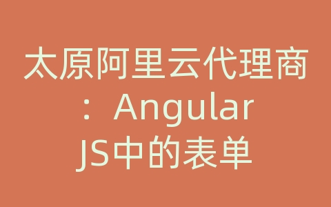 太原阿里云代理商：AngularJS中的表单