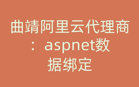 曲靖阿里云代理商：aspnet数据绑定