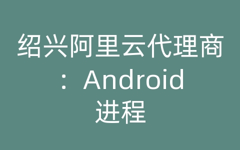 绍兴阿里云代理商：Android进程