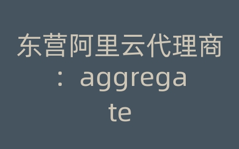 东营阿里云代理商：aggregate