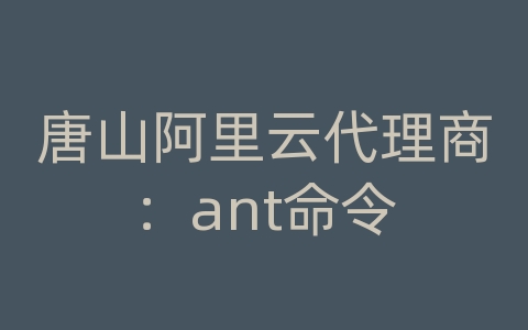 唐山阿里云代理商：ant命令