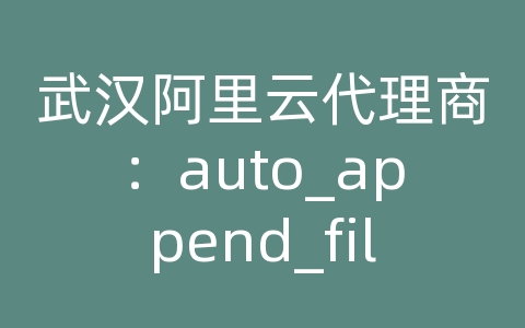 武汉阿里云代理商：auto_append_file