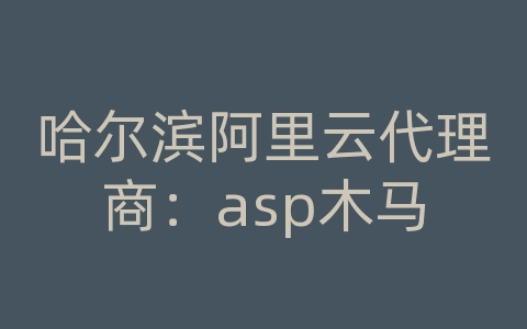 哈尔滨阿里云代理商：asp木马