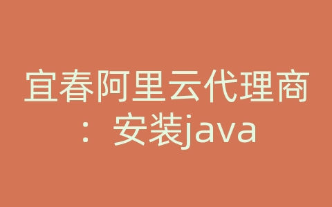 宜春阿里云代理商：安装java