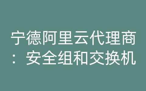 宁德阿里云代理商：安全组和交换机