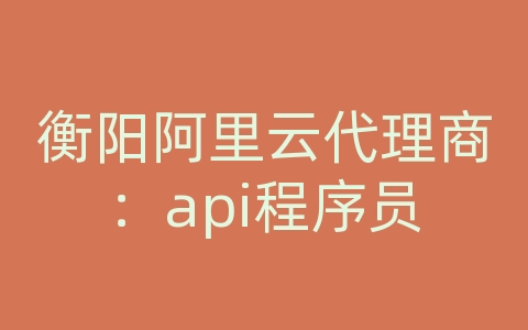 衡阳阿里云代理商：api程序员