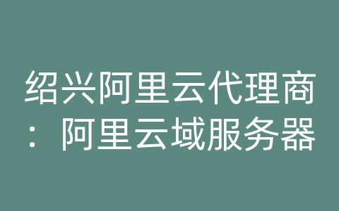 绍兴阿里云代理商：阿里云域服务器