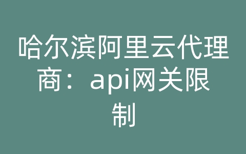 哈尔滨阿里云代理商：api网关限制