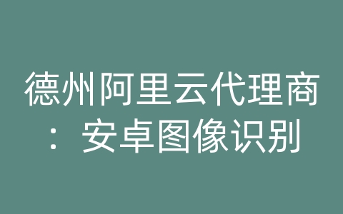 德州阿里云代理商：安卓图像识别