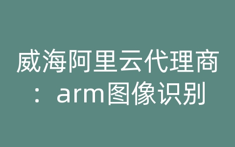 威海阿里云代理商：arm图像识别